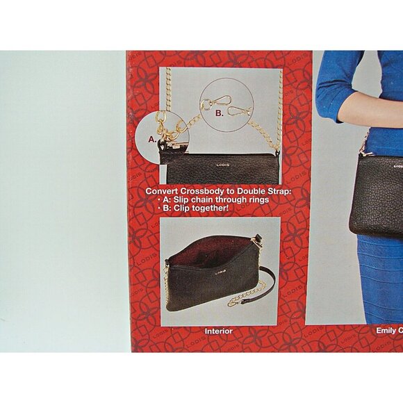 NEW Lodis Italian Leather Emily 5-In-1 Convertible Bag Purse Black Gold Hardware - Picture 5 of 11